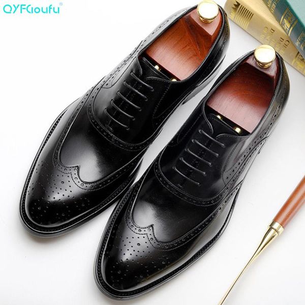 dress shoes qyfcioufu 2021 fashion men's formal business pointed genuine leather oxfords brogue men, Black
dress shoes qyfcioufu 2021 fashion men's formal business pointed genuine leather oxfords brogue men, Black