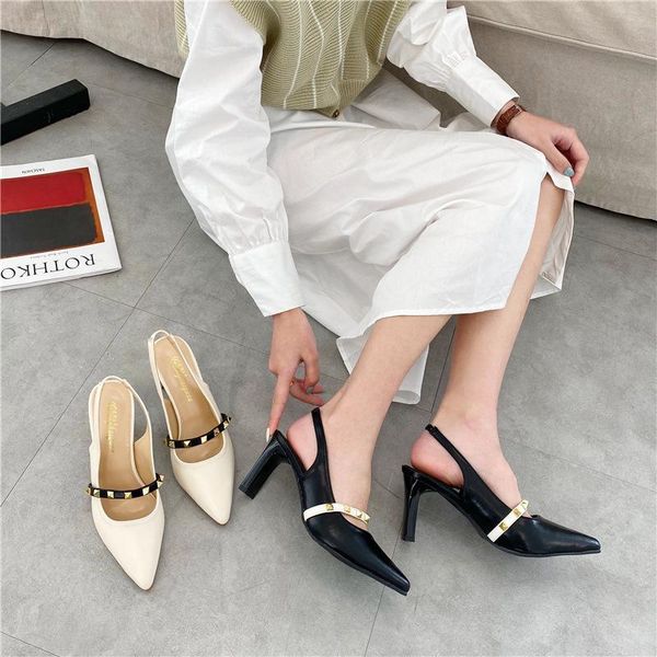 female sandal 2021 women's block heels girls comfort studded beige fashion pointed chunky open high rubber rivet basic fretw sandals, Black
female sandal 2021 women's block heels girls comfort studded beige fashion pointed chunky open high rubber rivet basic fretw sandals, Black