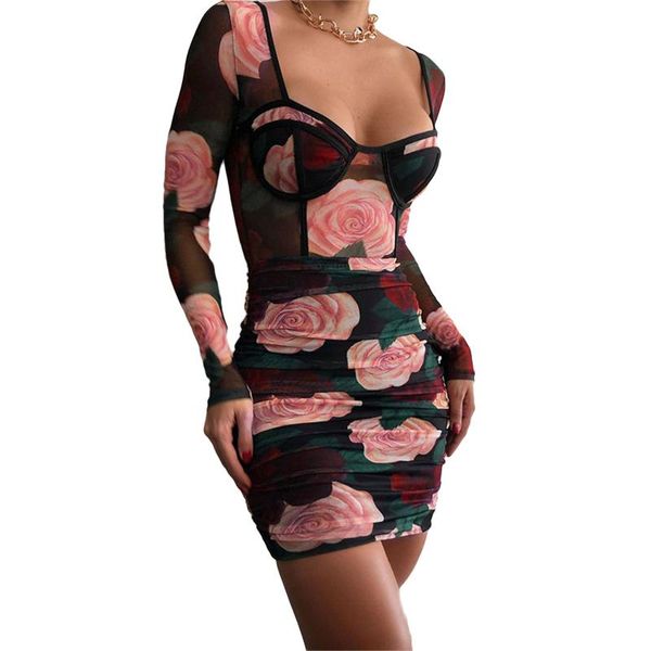 casual dresses women floral printed mesh dress long-sleeved elastic sheath rose printing skinny, Black;gray
casual dresses women floral printed mesh dress long-sleeved elastic sheath rose printing skinny, Black;gray