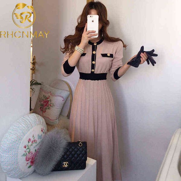 2020 autumn korean knitted women long pleated dress women long sleeve single-breasted a-line dresses elegant ladies vestidos g1223, Black;gray
2020 autumn korean knitted women long pleated dress women long sleeve single-breasted a-line dresses elegant ladies vestidos g1223, Black;gray