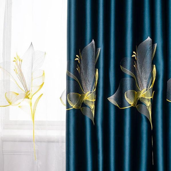 damask lily embroidery blackout curtains luxury dark blue window drapes sheer tulle for living room bedroom cortinas zh444f curtain
damask lily embroidery blackout curtains luxury dark blue window drapes sheer tulle for living room bedroom cortinas zh444f curtain