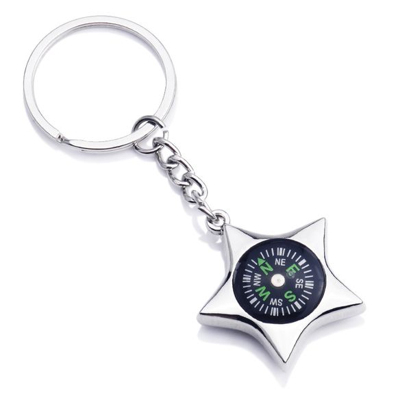 20pieces / batch of creative gifts custom key chain wholesale small jewelry personality five-pointed star compass keychain, Silver
20pieces / batch of creative gifts custom key chain wholesale small jewelry personality five-pointed star compass keychain, Silver