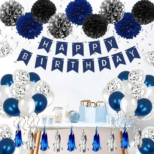 party decoration fanhaus navy blue birthday people balloon, included. happy banner silver confetti balloon paper pompons
party decoration fanhaus navy blue birthday people balloon, included. happy banner silver confetti balloon paper pompons