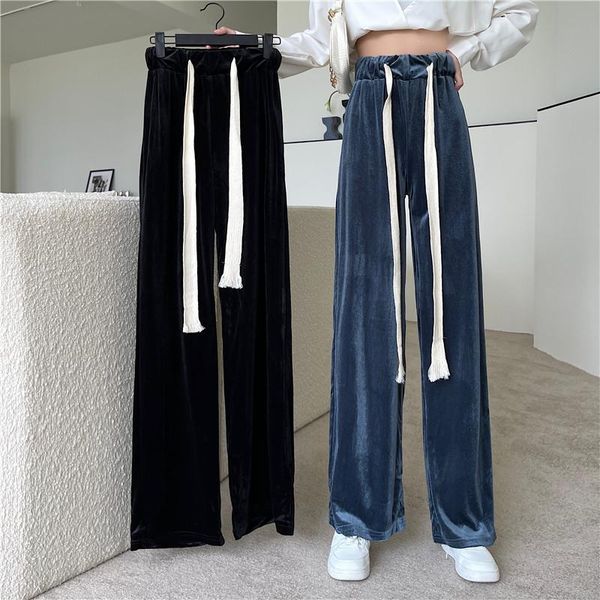 women's pants & capris wide legs velvet women autumn straight drape baggy mopping casual fashion waist lacing flannel trousers streetwe, Black;white
women's pants & capris wide legs velvet women autumn straight drape baggy mopping casual fashion waist lacing flannel trousers streetwe, Black;white