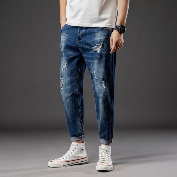 28-46 large size men summer 2021 ripped jeans streetwear male denim casual jogging solid long trousers fashion men's, Blue
28-46 large size men summer 2021 ripped jeans streetwear male denim casual jogging solid long trousers fashion men's, Blue