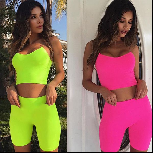 womens tracksuits women sport two piece set fluorescent halter tank elasticity tracksuit with five minute pants femme fitness clothes, Gray
womens tracksuits women sport two piece set fluorescent halter tank elasticity tracksuit with five minute pants femme fitness clothes, Gray