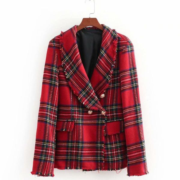 women's suits & blazers 2021 autumn vintage women red check plaid tassel blazer notched soft woolen pockets fringed basic coat, White;black
women's suits & blazers 2021 autumn vintage women red check plaid tassel blazer notched soft woolen pockets fringed basic coat, White;black