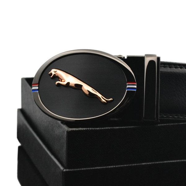 fashion business men metal belts automatic buckle strap, Black;brown