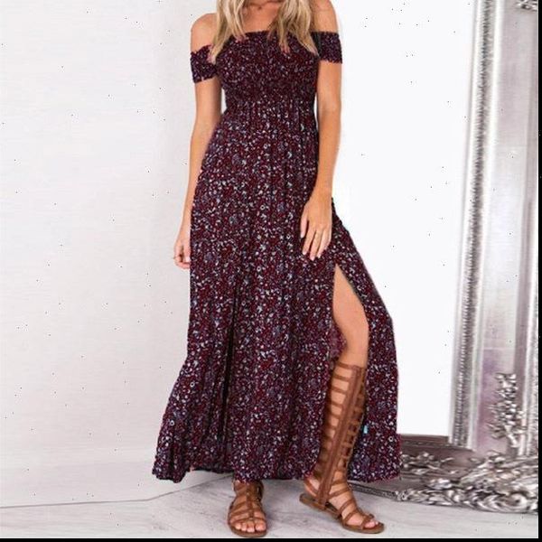 womens dress strapless beach summer sundress vintage bohemian maxi robe femme boho floral women split long dresses vestidos, Black;gray
womens dress strapless beach summer sundress vintage bohemian maxi robe femme boho floral women split long dresses vestidos, Black;gray