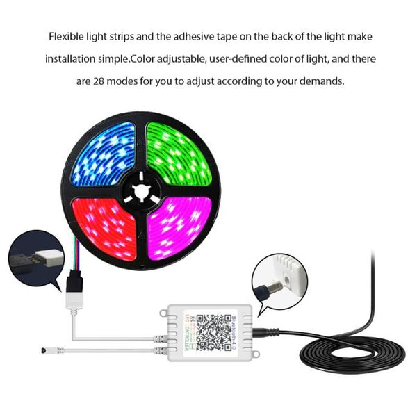 strips rgb led strip flexible light bt app 24 keys ir remote controller home decoration lamp equipped with phone control
strips rgb led strip flexible light bt app 24 keys ir remote controller home decoration lamp equipped with phone control