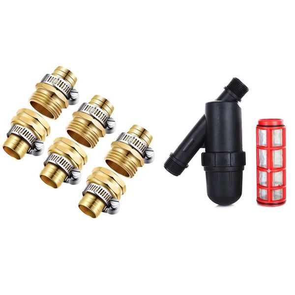 watering equipments 3 sets 3/4 inch garden hose repair kit mender end water & 1set metal net filter screen sprayer
watering equipments 3 sets 3/4 inch garden hose repair kit mender end water & 1set metal net filter screen sprayer