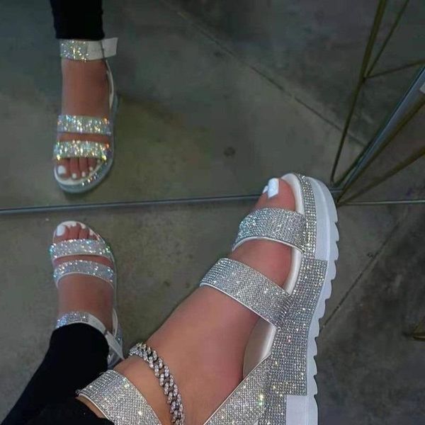 women sandals 2021 summer rhinestone slippers shoes open toe outdoor plus size 36-43 sandalia plataforma zapato mujer, Black
women sandals 2021 summer rhinestone slippers shoes open toe outdoor plus size 36-43 sandalia plataforma zapato mujer, Black