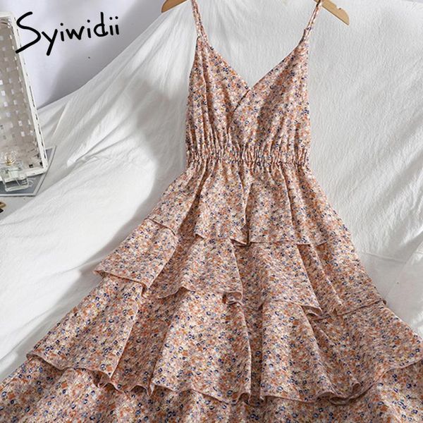 casual dresses syiwidii floral print elastic high waist spaghetti strap cake women ruffles spliced backless sleeveless 2021 summer, Black;gray
casual dresses syiwidii floral print elastic high waist spaghetti strap cake women ruffles spliced backless sleeveless 2021 summer, Black;gray