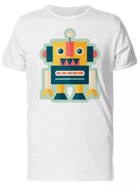 cartoon robot with green outline men's tee -image by shutterstock, White;black
cartoon robot with green outline men's tee -image by shutterstock, White;black