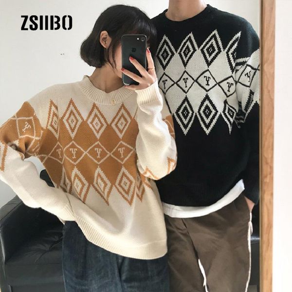 women's sweaters autumn korea ulzzang winter fashion loose o-neck casual diamond sweater female chic pullovers simple women knitted, White;black
women's sweaters autumn korea ulzzang winter fashion loose o-neck casual diamond sweater female chic pullovers simple women knitted, White;black