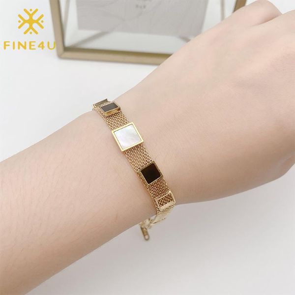 link, chain fine4u b540 stainless steel italian 8mm mesh link bracelet for women adjustable delicate teen girls, Black
link, chain fine4u b540 stainless steel italian 8mm mesh link bracelet for women adjustable delicate teen girls, Black
