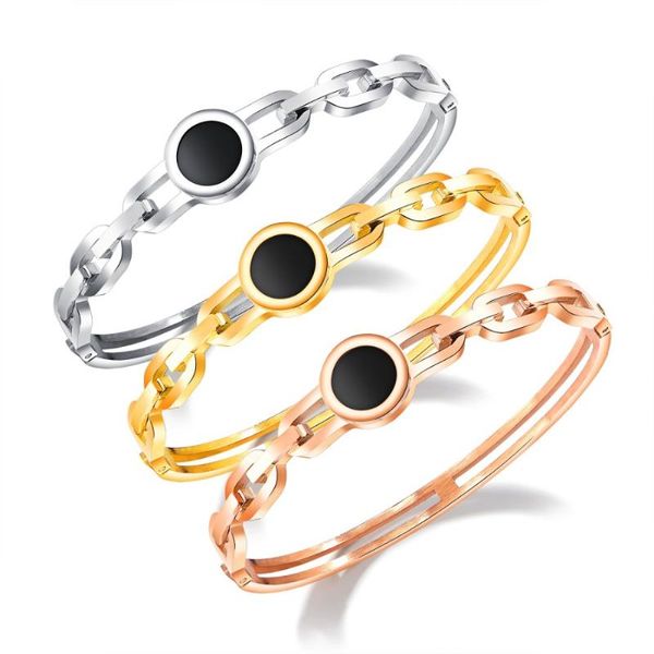 stainless steel stylish women statement bracelet bangles smooth silver rose gold color promotion bangle, Black
stainless steel stylish women statement bracelet bangles smooth silver rose gold color promotion bangle, Black