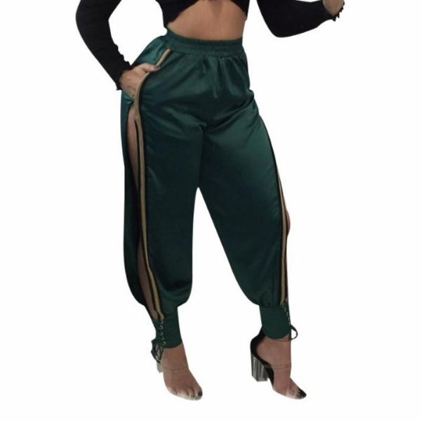women's pants & capris fashion high split lace up casual women loose fitness trousers party summer bandage female bottom, Black;white
women's pants & capris fashion high split lace up casual women loose fitness trousers party summer bandage female bottom, Black;white
