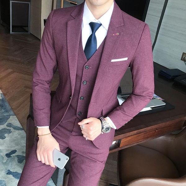 polyester single buckle solid color suit male slim groom married groomsman business three-piece men's suits & blazers, White;black
polyester single buckle solid color suit male slim groom married groomsman business three-piece men's suits & blazers, White;black