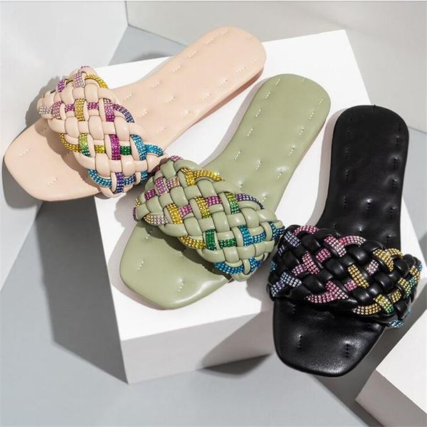 slippers summer women slip on slides fashion square head colored diamond woman shoes ladies sandals, Black
slippers summer women slip on slides fashion square head colored diamond woman shoes ladies sandals, Black