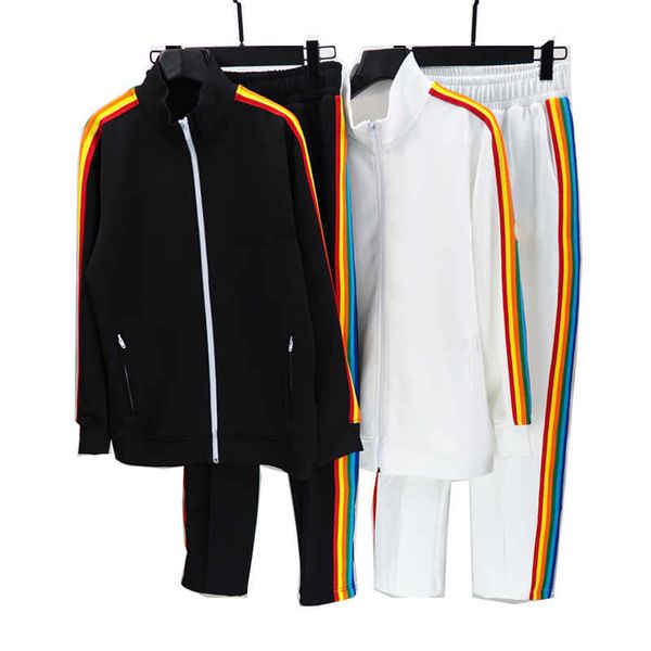 casual men women hoodies tracksuits jackets rainbow striped couples sweatshirts hoodie mens jogging sportswear coats pants suit, Gray
casual men women hoodies tracksuits jackets rainbow striped couples sweatshirts hoodie mens jogging sportswear coats pants suit, Gray