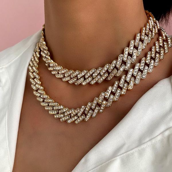 chains flatfoosie 15mm miami iced out cuban link chain necklace for women men hip hop bling rhinestone paved choker jewelry, Silver
chains flatfoosie 15mm miami iced out cuban link chain necklace for women men hip hop bling rhinestone paved choker jewelry, Silver