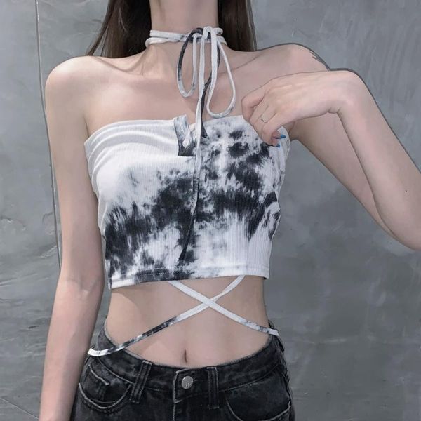 women's tanks & camis 2021 korean clothes summer high street women's clothing drawstring fashion trend tie dye tide ins dew navel, White
women's tanks & camis 2021 korean clothes summer high street women's clothing drawstring fashion trend tie dye tide ins dew navel, White
