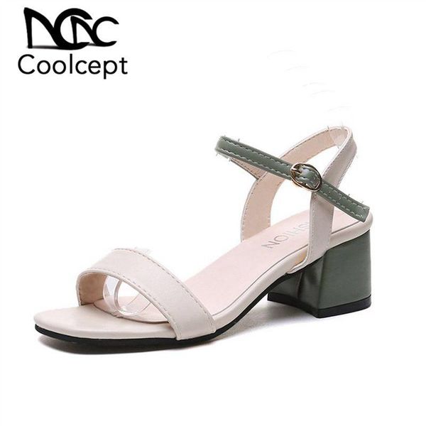 coolcept summer shoes for women sandals square heel mixed color casual female footwear fashion size 34-39, Black
coolcept summer shoes for women sandals square heel mixed color casual female footwear fashion size 34-39, Black