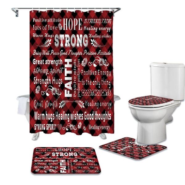 positive energy red black grid warm hugs bathroom set durable waterproof shower curtain rug carpet toilet lid cover bath mat curtains
positive energy red black grid warm hugs bathroom set durable waterproof shower curtain rug carpet toilet lid cover bath mat curtains