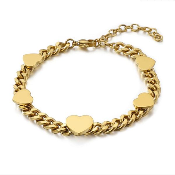 charm bracelets 6pcs/lot stainless steel personality heart shaped bracelet chain women men jewelry couple gifts, Golden;silver
charm bracelets 6pcs/lot stainless steel personality heart shaped bracelet chain women men jewelry couple gifts, Golden;silver