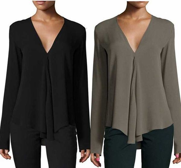 women's t-shirt fashion spring and autumn v-neck long sleeve chiffon shirt women gwwz, White
women's t-shirt fashion spring and autumn v-neck long sleeve chiffon shirt women gwwz, White