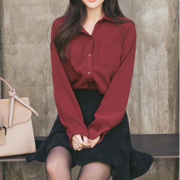 women's blouses & shirts 2021 autumn women full sleeve loose slim chiffon blouse shirt white wine red black light blue 0203
women's blouses & shirts 2021 autumn women full sleeve loose slim chiffon blouse shirt white wine red black light blue 0203