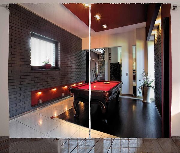 curtain & drapes modern decor curtains house with snooker table hobby pool game flat furniture leisure time living room bedroom window