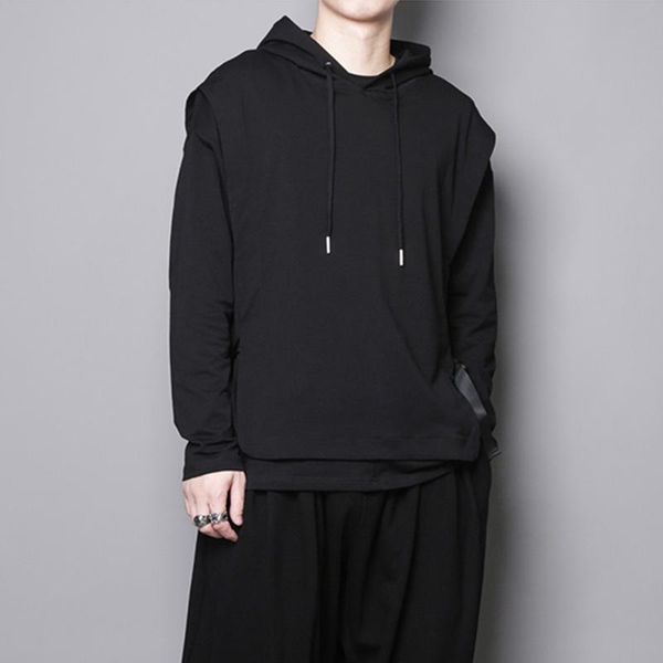 men's hoodies & sweatshirts long sleeve hoodie autumn and winter brunet personality stitching design youth fashion trend versatile, Black
men's hoodies & sweatshirts long sleeve hoodie autumn and winter brunet personality stitching design youth fashion trend versatile, Black