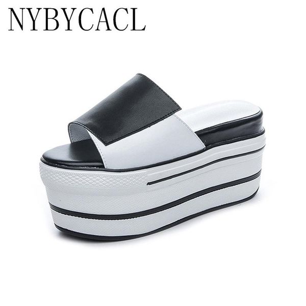 slippers genuine leather women platform 2021 summer rubber sole high heels slipper woman shoes casual ladies slides, Black
slippers genuine leather women platform 2021 summer rubber sole high heels slipper woman shoes casual ladies slides, Black