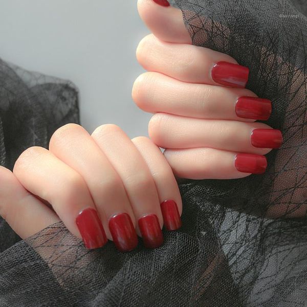 fake nail short specular reflection style red wine pink full art beauty tips acrylic for fashion lovely girls ladies1, Red;gold
fake nail short specular reflection style red wine pink full art beauty tips acrylic for fashion lovely girls ladies1, Red;gold