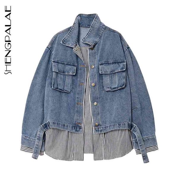 lazy denim jacket women's large spring and autumn striped stitching fake two-piece casual cowboy coat zt1197 210427, Tan;black
lazy denim jacket women's large spring and autumn striped stitching fake two-piece casual cowboy coat zt1197 210427, Tan;black