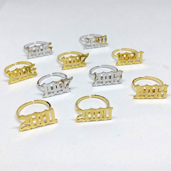 cluster rings old english year anniversary jewelry stainless steel optional 1985-2021 adjustable for women men wedding gifts, Golden;silver
cluster rings old english year anniversary jewelry stainless steel optional 1985-2021 adjustable for women men wedding gifts, Golden;silver