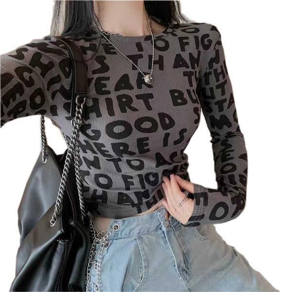women's sweaters cotton bottomed shirt letter print t-shirt short long sleeve t-shirt high waist fried street ins inner women, White;black
women's sweaters cotton bottomed shirt letter print t-shirt short long sleeve t-shirt high waist fried street ins inner women, White;black