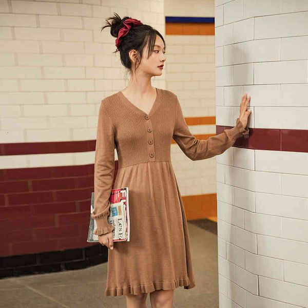 dress winter v-neck pure color petal waisted long sleeve knit mid dress p6r7, Black;gray
dress winter v-neck pure color petal waisted long sleeve knit mid dress p6r7, Black;gray