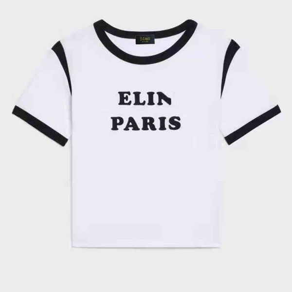 summer black and white stitching printed letters round neck women's t-shirt casual simple recommended
summer black and white stitching printed letters round neck women's t-shirt casual simple recommended