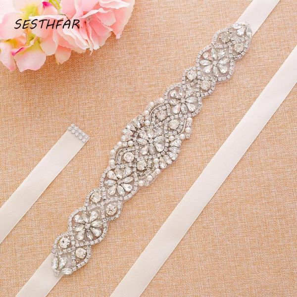 wedding sashes sesthfar silver belt crystal rhinestones bridal with ribbons pearls sash for accesorios, White
wedding sashes sesthfar silver belt crystal rhinestones bridal with ribbons pearls sash for accesorios, White