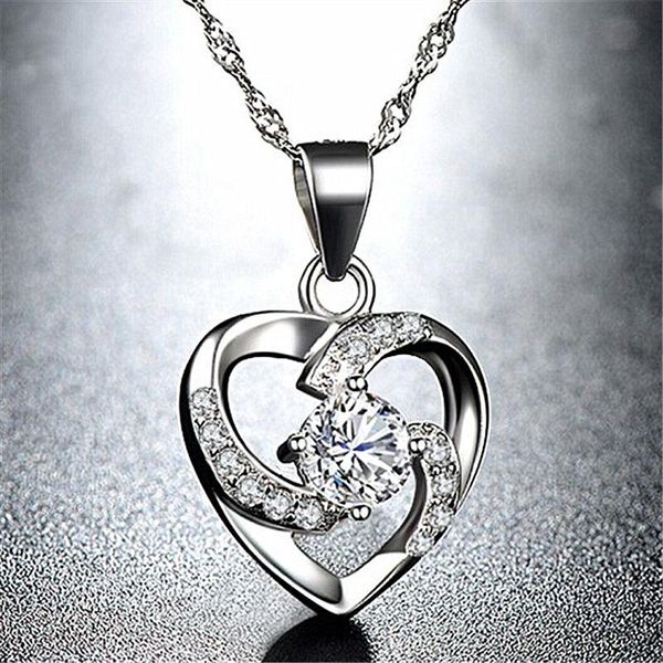 pendant necklaces heart shaped zircon clavicle chain jewelry gift couple friend necklace, Silver
pendant necklaces heart shaped zircon clavicle chain jewelry gift couple friend necklace, Silver