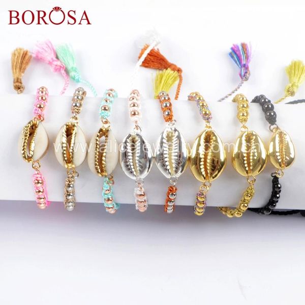 charm bracelets borosa 5pcs natural cowrie shell weave rope adjustable bracelet fashion rainbow bangle gifts hd0011, Golden;silver
charm bracelets borosa 5pcs natural cowrie shell weave rope adjustable bracelet fashion rainbow bangle gifts hd0011, Golden;silver