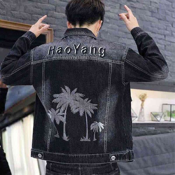 men's jackets spring and autumn large size men's denim jacket trend korean hooded casual young teenagers clothing yhap, Black;brown
men's jackets spring and autumn large size men's denim jacket trend korean hooded casual young teenagers clothing yhap, Black;brown