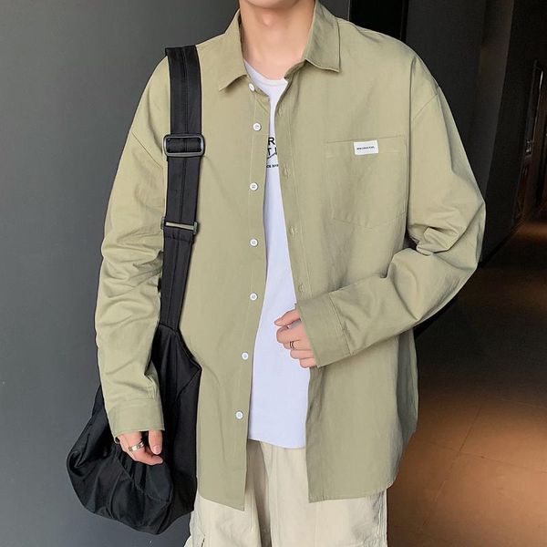 men's casual shirts spring autumn hong kong long-sleeved shirt men korean loose white trend jacket streetwear oversized button up, White;black
men's casual shirts spring autumn hong kong long-sleeved shirt men korean loose white trend jacket streetwear oversized button up, White;black