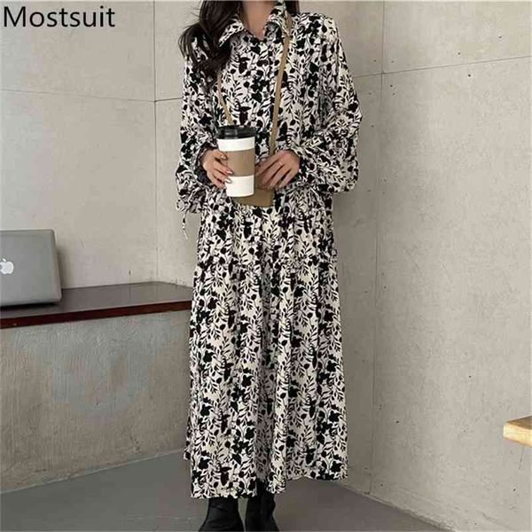 vintage printed women long dress korean loose fashion full sleeve turn-down collar midi dresses vestidos femme 210513, Black;gray
vintage printed women long dress korean loose fashion full sleeve turn-down collar midi dresses vestidos femme 210513, Black;gray