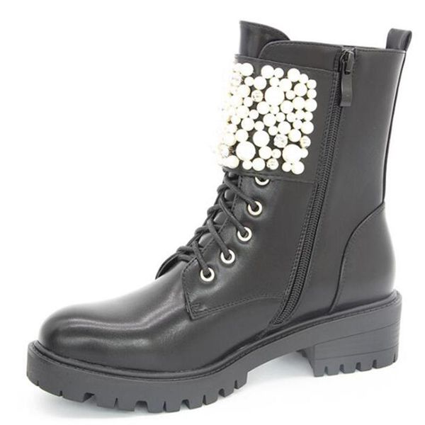 boots ankle women autumn winter fashion pearl women's lace up shoes woman casual platform motorcycle ll827, Black
boots ankle women autumn winter fashion pearl women's lace up shoes woman casual platform motorcycle ll827, Black