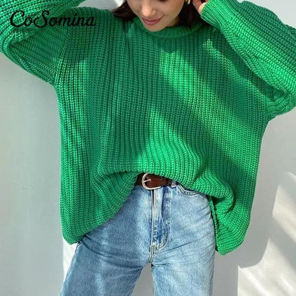 women's sweaters cosomina o neck casual oversized green knitted pullover women 2021 autumn jumpers plus size winter mujer, White;black
women's sweaters cosomina o neck casual oversized green knitted pullover women 2021 autumn jumpers plus size winter mujer, White;black