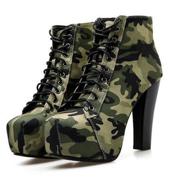 dress shoes fashion square head camouflage lace-up women's cross-strap waterproof platform high-heeled thick heel short boots, Black
dress shoes fashion square head camouflage lace-up women's cross-strap waterproof platform high-heeled thick heel short boots, Black